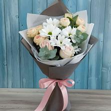 Букет цветов из:  Хризантемы и Розы в Караидель