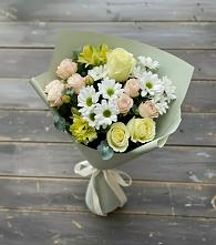 Букет цветов из:  Альстромерии, Розы и Хризантемы в Караидель